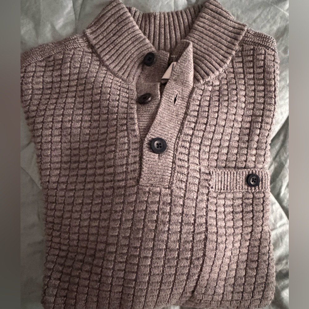 Duluth Trading Co Men's Tan V-Neck Sweater - Picture 1 of 5
